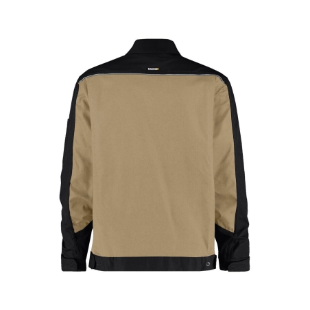 Veste de travail bicolore polyester-coton bandes réfléchissantes Beige/noir – Dassy Lugano
