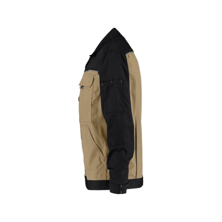 Veste de travail bicolore polyester-coton bandes réfléchissantes Beige/noir – Dassy Lugano