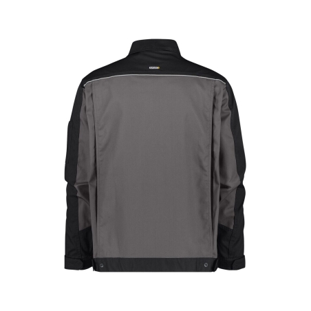 Veste de travail bicolore polyester-coton bandes réfléchissantes Gris ciment/noir – Dassy Lugano
