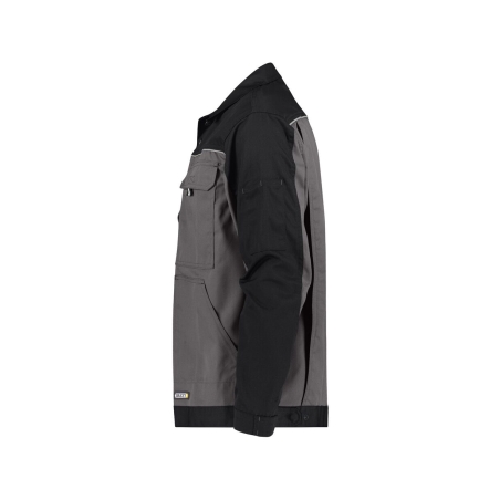 Veste de travail bicolore polyester-coton bandes réfléchissantes Gris ciment/noir – Dassy Lugano