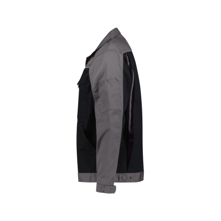 Veste de travail bicolore polyester-coton bandes réfléchissantes Noir/gris ciment – Dassy Lugano