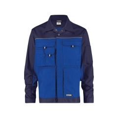 Veste de travail bicolore polyester-coton bandes réfléchissantes Bleu roi/marine – Dassy Lugano