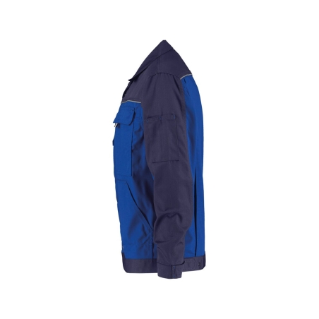 Veste de travail bicolore polyester-coton bandes réfléchissantes Bleu roi/marine – Dassy Lugano
