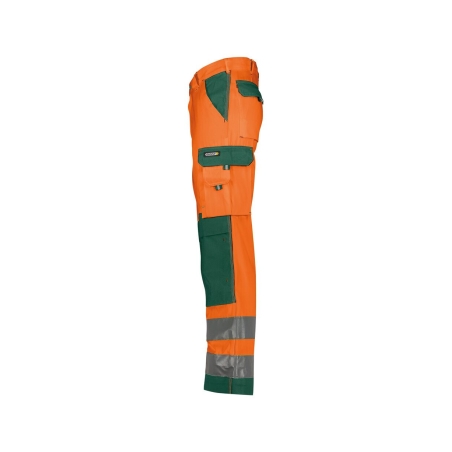 Pantalon de travail haute visibilité multipoches 245 g/m² Orange fluo/vert – Dassy Buffalo