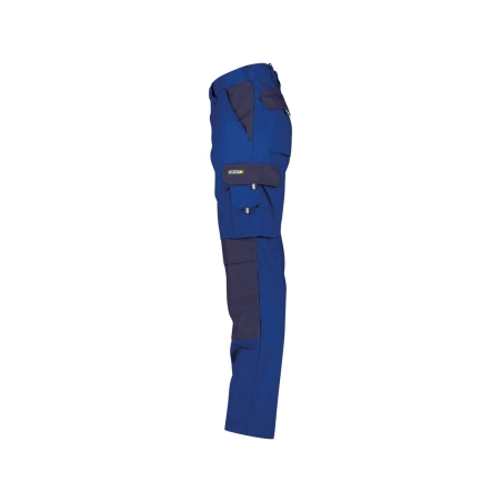 Pantalon de travail bicolore poches genoux Cordura 300 g/m² Bleu roi/marine – Dassy Boston