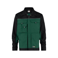 Veste de travail bicolore polyester-coton bandes réfléchissantes Vert/noir – Dassy Lugano