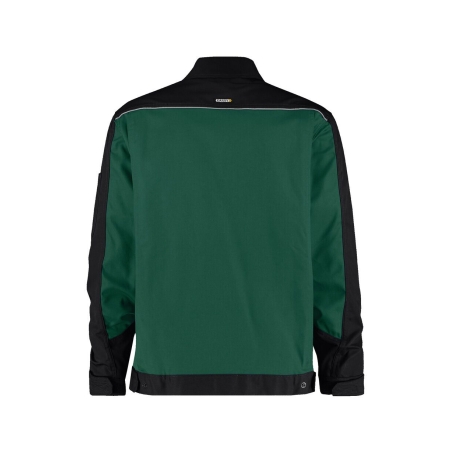 Veste de travail bicolore polyester-coton bandes réfléchissantes Vert/noir – Dassy Lugano