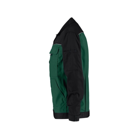 Veste de travail bicolore polyester-coton bandes réfléchissantes Vert/noir – Dassy Lugano