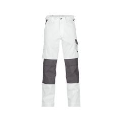 Pantalon de travail bicolore multipoches genoux Cordura Blanc/gris ciment – Dassy Boston