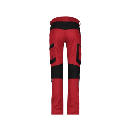 Pantalon de travail stretch 4 voies multipoches pour femme Rouge/noir – Dassy Helix Next Women