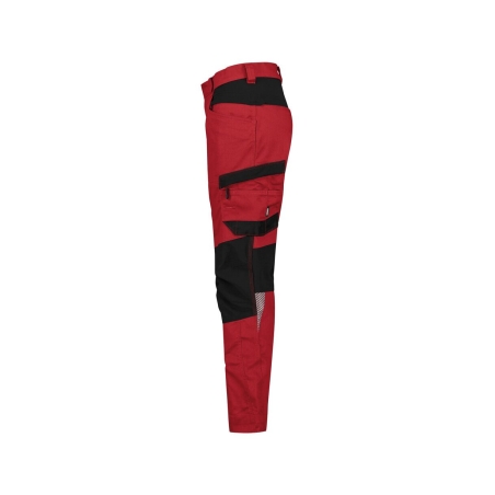 Pantalon de travail stretch 4 voies multipoches pour femme Rouge/noir – Dassy Helix Next Women
