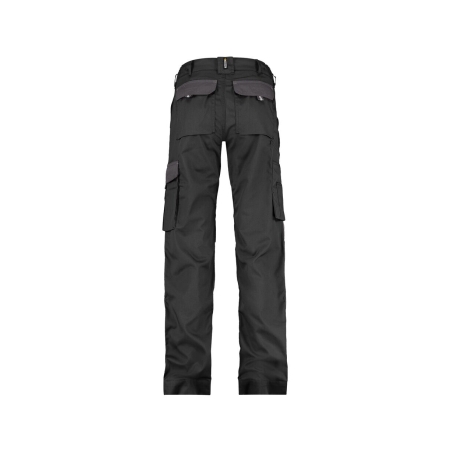 Pantalon de travail bicolore poches genoux femme 245 g/m² Noir/gris ciment – Dassy Boston Women