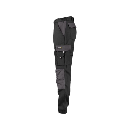 Pantalon de travail bicolore poches genoux femme 245 g/m² Noir/gris ciment – Dassy Boston Women
