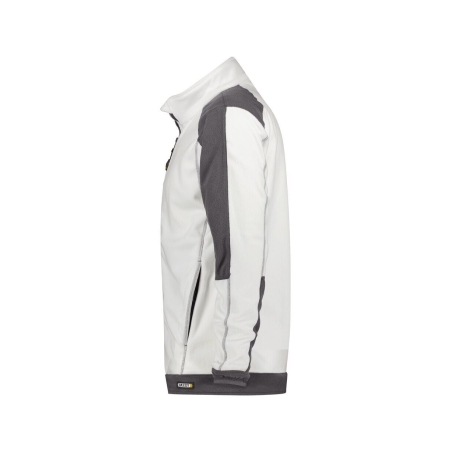 Veste polaire bicolore microfibre zippée Blanc/gris ciment – Dassy Kazan