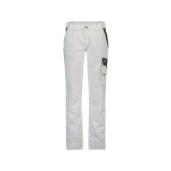 Pantalon de travail bicolore femme multipoches coupe féminine Blanc/gris ciment – Dassy Nashville Women