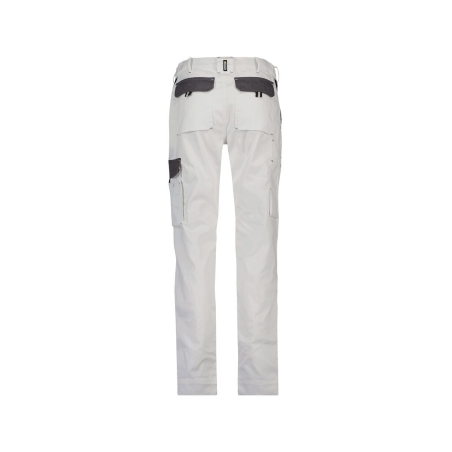 Pantalon de travail bicolore femme multipoches coupe féminine Blanc/gris ciment – Dassy Nashville Women