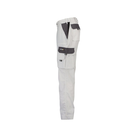 Pantalon de travail bicolore femme multipoches coupe féminine Blanc/gris ciment – Dassy Nashville Women