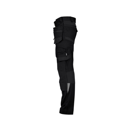 Pantalon de travail multipoches 4-way stretch genouillères Noir coupe longue – Dassy Flux Next