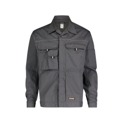 Veste de travail polyester-coton multipoches bandes réfléchissantes Gris ciment – Dassy Nouville
