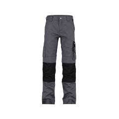 Pantalon de travail bicolore poches genoux femme 245 g/m² Gris ciment/noir – Dassy Boston Women