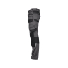Pantalon de travail multipoches 4-way stretch genouillères Gris/noir coupe longue – Dassy Flux Next