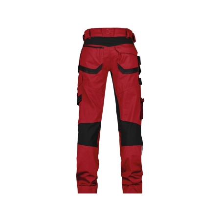 Pantalon de travail multipoches 4-way stretch genouillères Rouge/noir coupe longue – Dassy Flux Next
