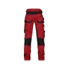 Pantalon de travail multipoches 4-way stretch genouillères Rouge/noir coupe longue – Dassy Flux Next