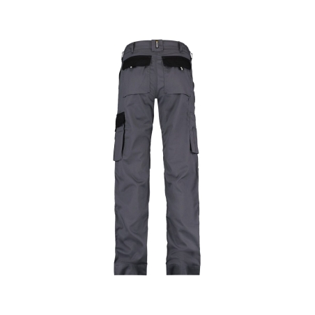 Pantalon de travail bicolore poches genoux femme 245 g/m² Gris ciment/noir – Dassy Boston Women