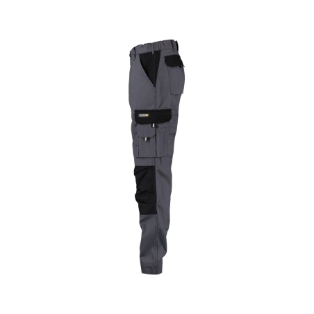 Pantalon de travail bicolore poches genoux femme 245 g/m² Gris ciment/noir – Dassy Boston Women