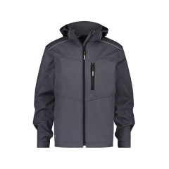 Veste softshell triple couche stretch à capuche amovible Gris ciment – Dassy Tavira