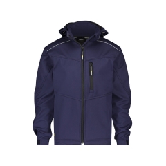 Veste softshell triple couche stretch à capuche amovible Marine – Dassy Tavira