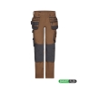 Pantalon de travail multipoches 4-way stretch genouillères Camel/gris coupe longue – Dassy Flux Next