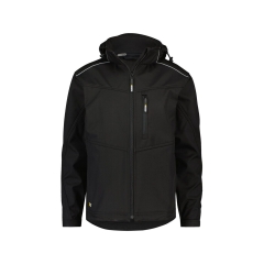 Veste softshell triple couche stretch à capuche amovible Noir – Dassy Tavira