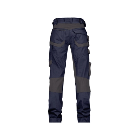 Pantalon de travail multipoches 4-way stretch genouillères Marine/gris coupe courte – Dassy Flux Next