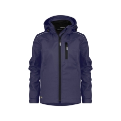 Veste softshell femme triple couche stretch avec capuche amovible Marine – Dassy Tavira Women