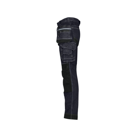Jean de travail multipoches slim fit en denim stretch Bleu jeans/noir coupe longue – Dassy Melbourne