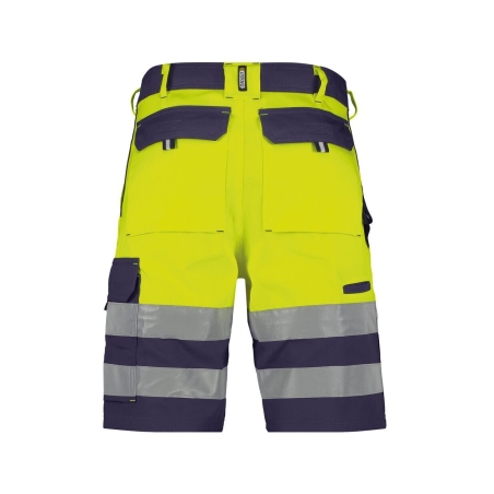 Bermuda de travail haute visibilité bandes réfléchissantes Marine/jaune fluo – Dassy Venna