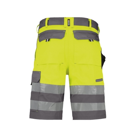 Bermuda de travail haute visibilité bandes réfléchissantes Gris ciment/jaune fluo – Dassy Venna