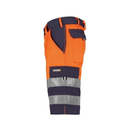 Bermuda de travail haute visibilité bandes réfléchissantes Marine/orange fluo – Dassy Venna