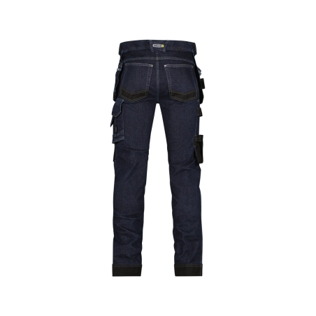 Jean de travail multipoches slim fit en denim stretch Bleu jeans/noir – Dassy Melbourne
