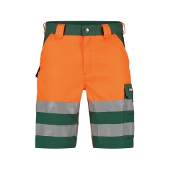 Bermuda de travail haute visibilité bandes réfléchissantes Vert/orange fluo – Dassy Venna