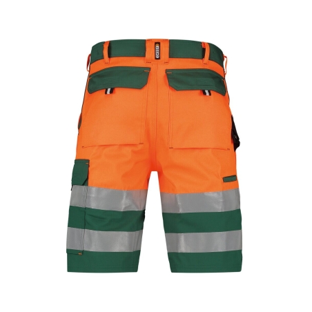Bermuda de travail haute visibilité bandes réfléchissantes Vert/orange fluo – Dassy Venna