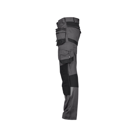 Pantalon de travail multipoches 4-way stretch genouillères Gris/noir – Dassy Flux Next
