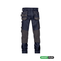 Pantalon de travail multipoches 4-way stretch genouillères Marine/gris – Dassy Flux Next
