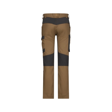 Pantalon de travail stretch 4 voies multipoches adjusted fit Camel/gris coupe longue – Dassy Helix Next