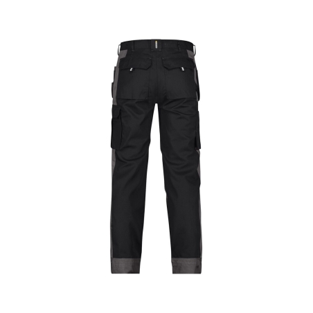 Pantalon de travail multi-poches bicolore en Cordura Noir/gris ciment coupe longue – Dassy Seattle
