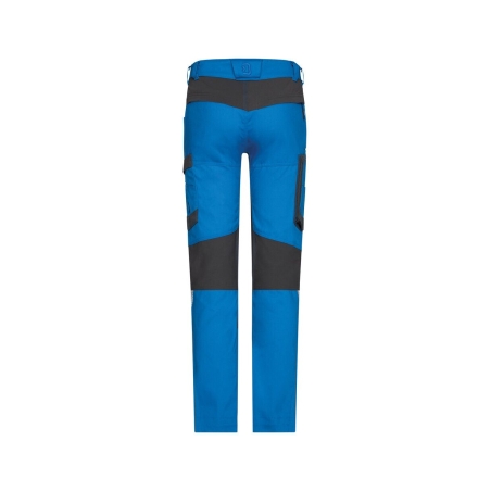 Pantalon de travail stretch 4 voies multipoches adjusted fit Bleu/gris coupe courte – Dassy Helix Next
