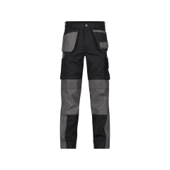 Pantalon de travail multi-poches bicolore en Cordura Noir/gris ciment coupe courte – Dassy Seattle