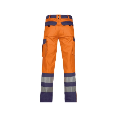 Pantalon haute visibilité multipoches 300 g/m² classe 2 Orange fluo/marine coupe longue – Dassy Lancaster