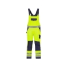 Cotte à bretelles haute visibilité multipoches avec genouillères Jaune fluo/marine coupe longue – Dassy Toulouse